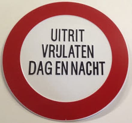 Uitrit Vrijlaten Dag En Nacht Bord - 40 cm - Aluminium