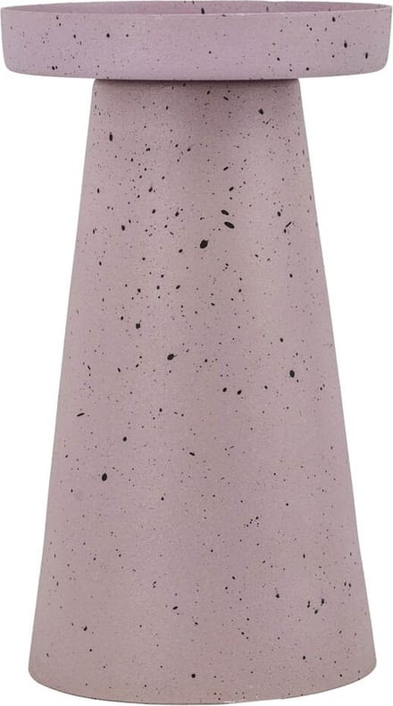 Metalen kaarsenstandaard lila dots