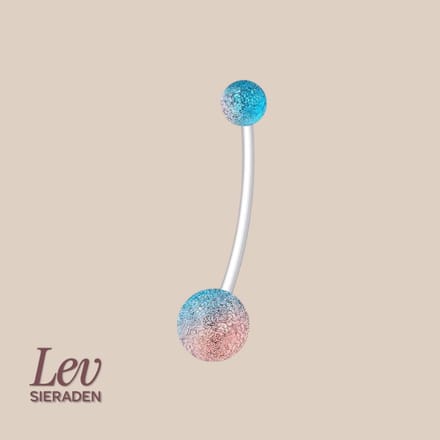 Lev Sieraden - 1.6x38mm Zwangerschapspiercing - Metallic blue - UV acryl piercing - PTFE/Bioplast/Bioflex