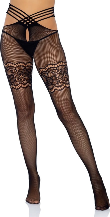 Wrap around crotchless tights