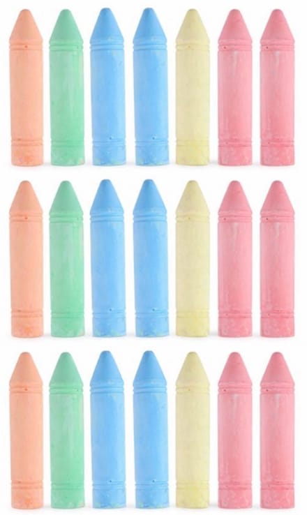FREE & EASY Stoepkrijt XL - Mega formaat kleurenmix - 18 stuks - 19 cm