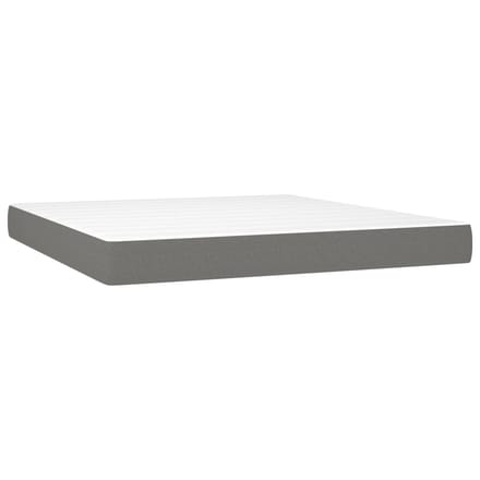 vidaXL - Pocketveringmatras - medium - queen - 152x203x20 - cm - stof - donkergrijs