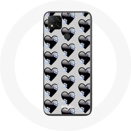 Xiaomi Redmi 9C hoesje met zwarte harten