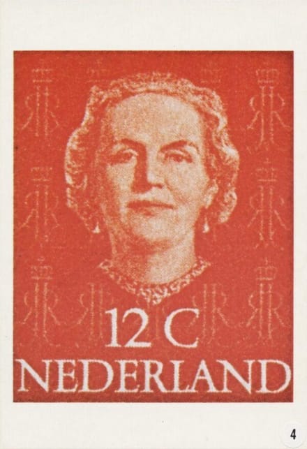 Briefkaart met afbeelding Koningin Juliana postzegel