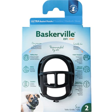 Muilkorf Baskerville Ultra 2.0 - Maat 2: Bijv. Dwergschnauzer, West Highland White Terrier