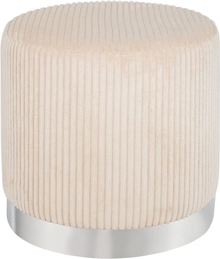 Atmosphera Sylia Corduroy Poef - Ø38xH38cm - Ivoor