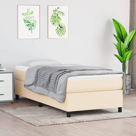 vidaXL - Boxspring - bed - 80x200 - cm - stof - crèmekleurig