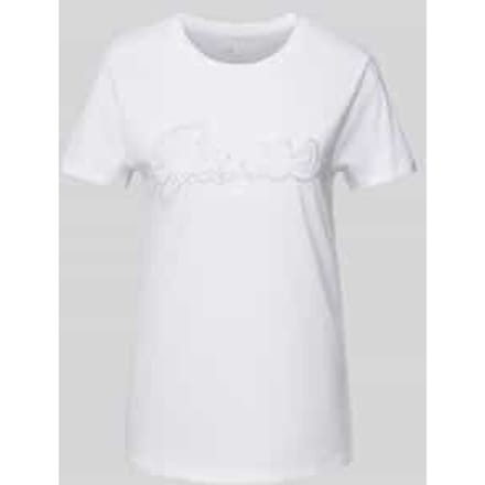 T-shirt van viscose met strass-steentjes