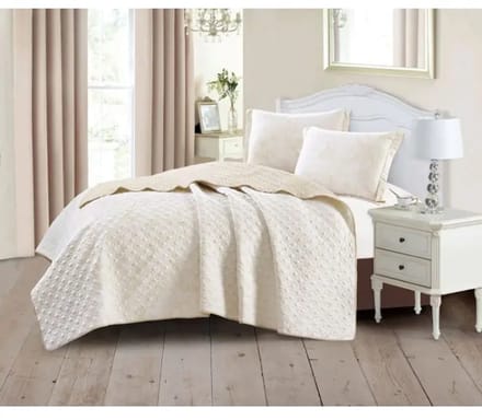 Cinar – bedsprei TULIN CNR005 – polyester – beige – 3-delig 240x260 cm 50x70 cm