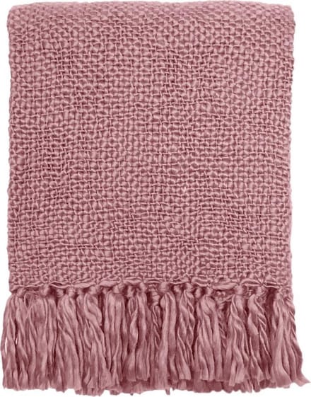 Misty pink solid throw