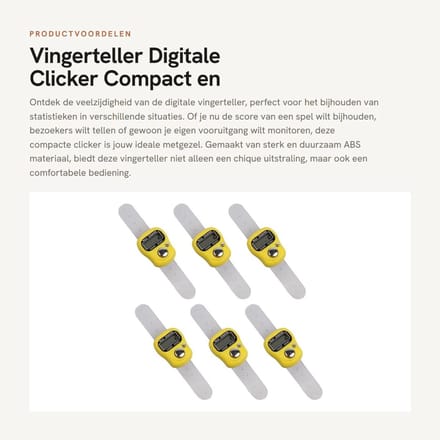 Dailygoods- Vingerteller Mini - 6 Stuks - ABS Duurzaam - Elektronische Telmachine - Energiebesparend - Compact Ontwerp