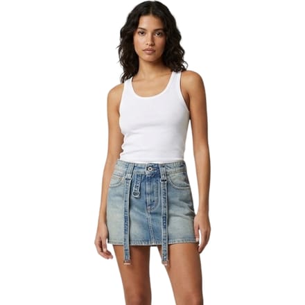 Off-White Dames/Dames Cargo Denim Minirok (Vintage Blauw)