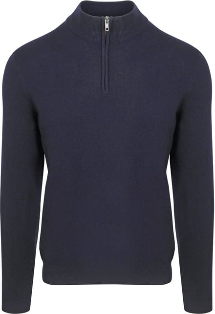 Steppin' Out Half Zip Trui Merinowol Navy - Maat M - Heren - Pullovers