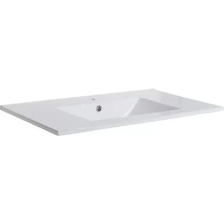 Aurlane Enkele Wastafel Timber - Keramiek - Rechthoekig - Wit - 80cm