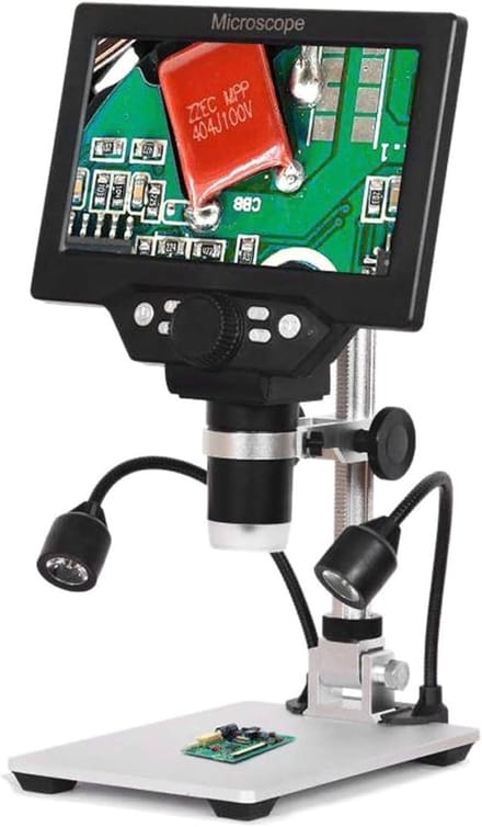 Digitale Microscoop - Stereoscoop LCD - Precisie Inspectie - Continu Variabele Zoom - 1200x Vergroting - Zwart