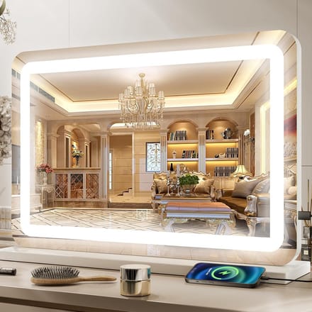 Grote Wandmake-up Spiegel met Verlichting, Touch Sensor en 5x Vergroting