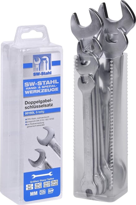 SW-Stahl Dubbeldopsleutelset, 8 stuks