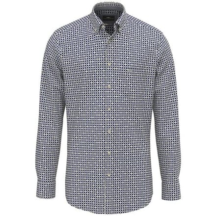 Fynch-Hatton Overhemd Fancy Pattern Poplin Button-Down Misty Blue / male