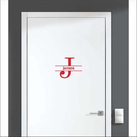 Deursticker Met Naam -  Jayden - Rood