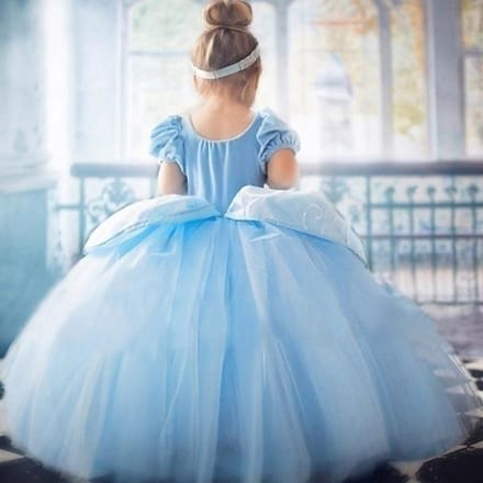 Jupes d'été et Robe de Princesse Cendrillon d'Halloween Robe de Gaze pour Filles Jupe Short 110cm bleu