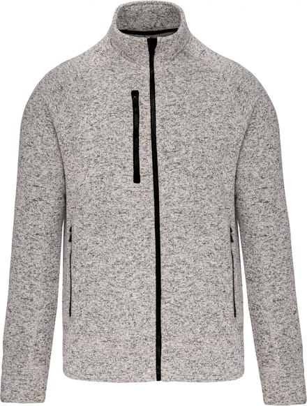 Kariban Heather herenvest met rits K9106 - Light Grey Melange - M