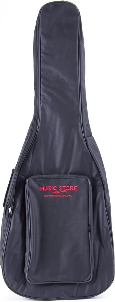 MUSIC STORE "Basic" Gigbag Western gitaar zwart/rood Logo - Tas voor akoestische gitaren