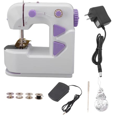 Mini Naaimachine Draagbaar Thuis Elektrisch Micro Mini Desktop Naaimachine 100?240V voor Klein gray