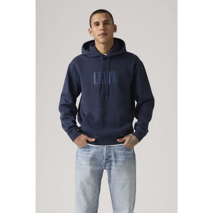 Levi's Relaxed Graphic Po Ssnl Serif 4 Navy Bla Maat: M | Hoodies Outlet | Heren | Blauw