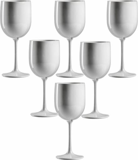 Plastic wijnglazen wit 48cl Onbreekbaar - 6 stuks