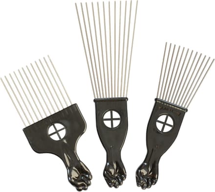 3 Stuks Metalen Haarpicks voor Kappers - Brede Tand Styling Kam