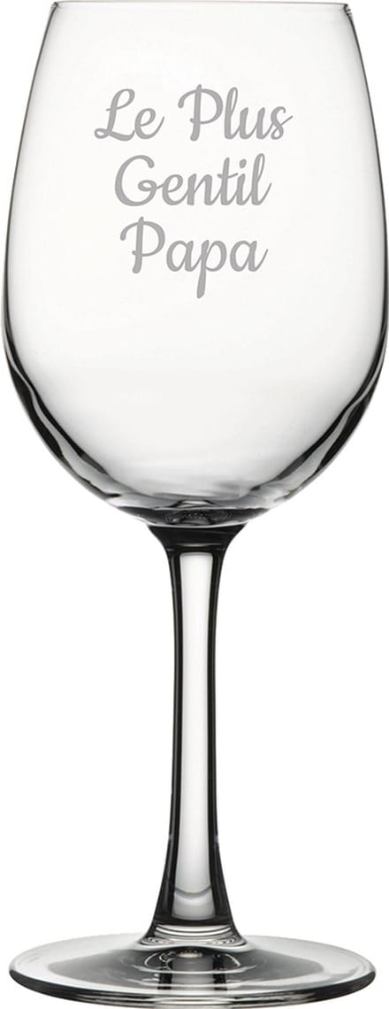 Witte wijnglas gegraveerd - 36cl - Le Plus Gentil Papa