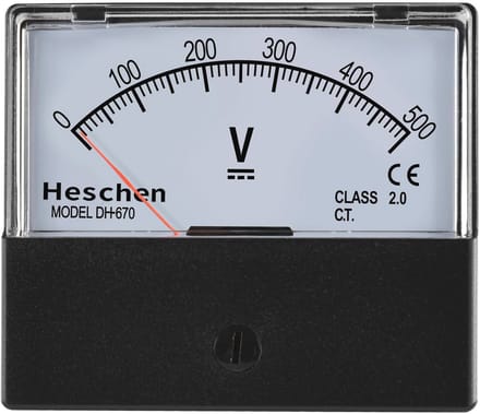 Analoge Voltmeter Rechthoekig Paneel 0 tot 500 V DC