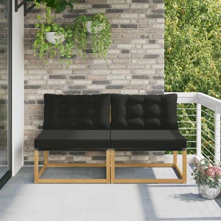 vidaXL - Buiten - Midden - Sofa - Massief - Acacia - Hout - Wit