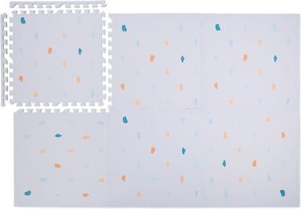 puzzelmat baby - 6 speeltegels - 60x60 cm - foam - stippen - grijs