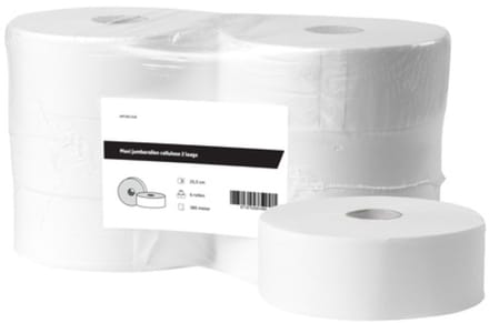 Toiletpapier Maxi jumborollen cellulose 2-laags Wit FSC 6 rollen
