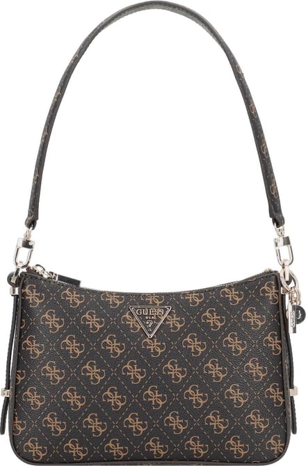 GUESS Schoudertas Eco Erica Top Zip Shoulder Bag Coal Logo Donkergrijs