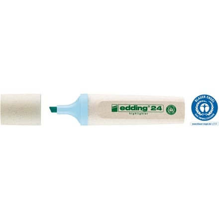 Edding 24 EcoLine, 1 stuk(s), Blauw, Beitelvormige punt, Blauw, Wit, Buis, 2 mm