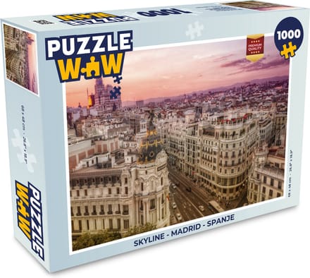 Puzzel Skyline - Madrid - Spanje - Legpuzzel - Puzzel 1000 stukjes volwassenen