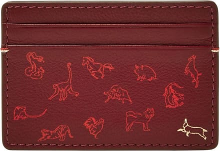 FOSSIL Kaarthouder Steven Card Case Red Velvet Wijnrood