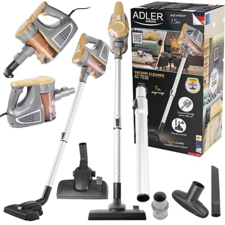 Verticale stofzuiger met 800 W jumper, hoog vermogen, wasbaar filter, inclusief accessoires, werkbereik 7 m, compact en lichtgewicht.