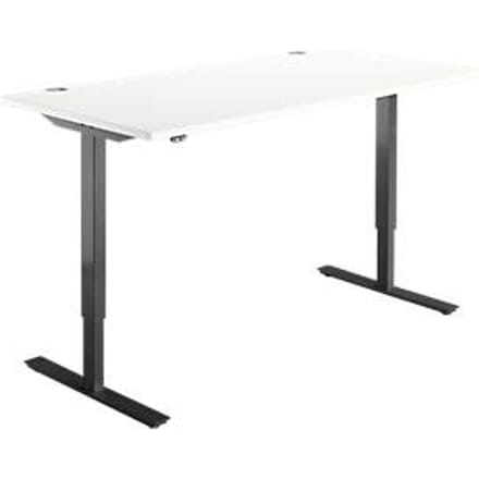 Schäfer Shop  Select Bureautafel START UP, eentraps elektr. in hoogte verstelbaar, B 1600 mm, wit/zwart