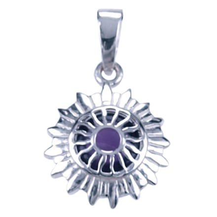 Zilveren Chakra Kruin ketting hanger - Amethyst