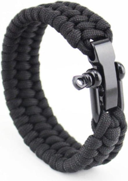 Wilderbourgh Paracord Heren armband - 23 cm - Zwart