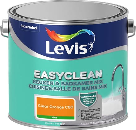 Levis - Easyclean Keuken & Badkamer Mix - Clear Orange C80 - Mengverf - 2,5 L