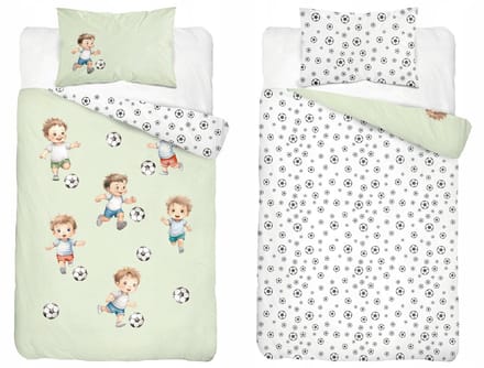 Peuter dekbedovertrek junior Voetbal Mint 100x135 cm - 100% Katoen