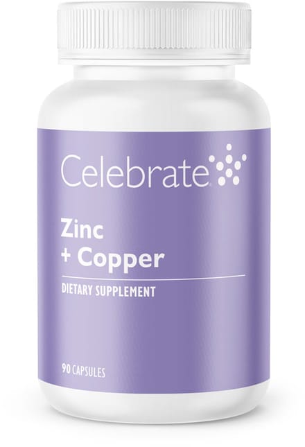 Celebrate Vitamins zink + koper – 25 mg zink + 2 mg koper - 90 capsules