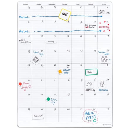 GreenStory - Maandoverzicht organizer - Sticky Whiteboard - 2 Maanden