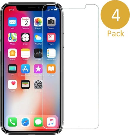 4x Screenprotector Tempered Glass geschikt voor Apple iPhone Xs / X - Screen protector Transparant van iCall