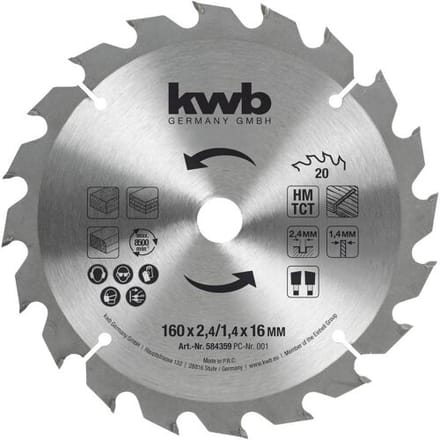 kwb 584359 Cirkelzaagblad 160 x 16 mm 1 stuk(s)