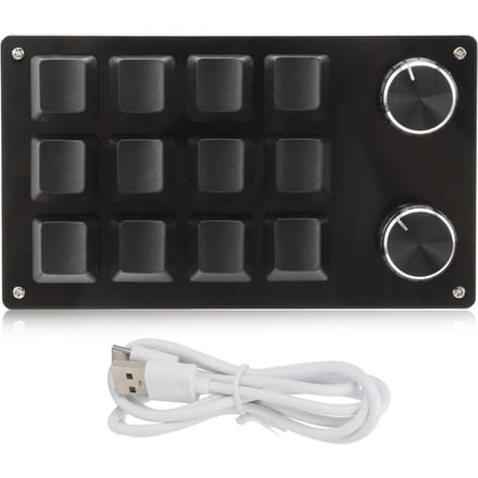 Clavier mécanique macro à une main 12 touches multifonctions programmables à faire soi-même pour les jeux de bureau